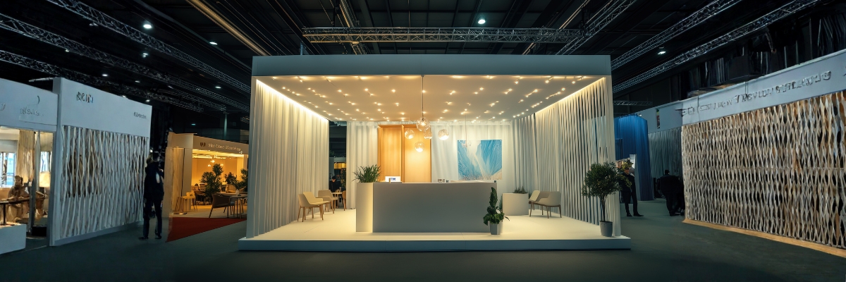 Design a trade show booth for a healthcare company